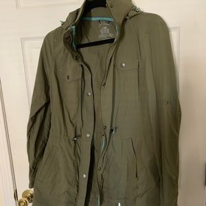 Army green raincoat